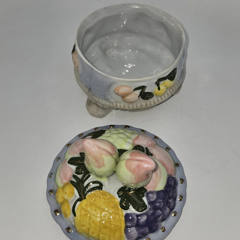 Vintage Peach Porcelain Trinket Dish Made In China‎